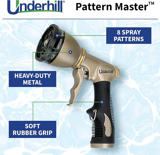 Underhill Pattern Master Gold Series Garden Water Hose Nozzle Sprayer Head - Image 2