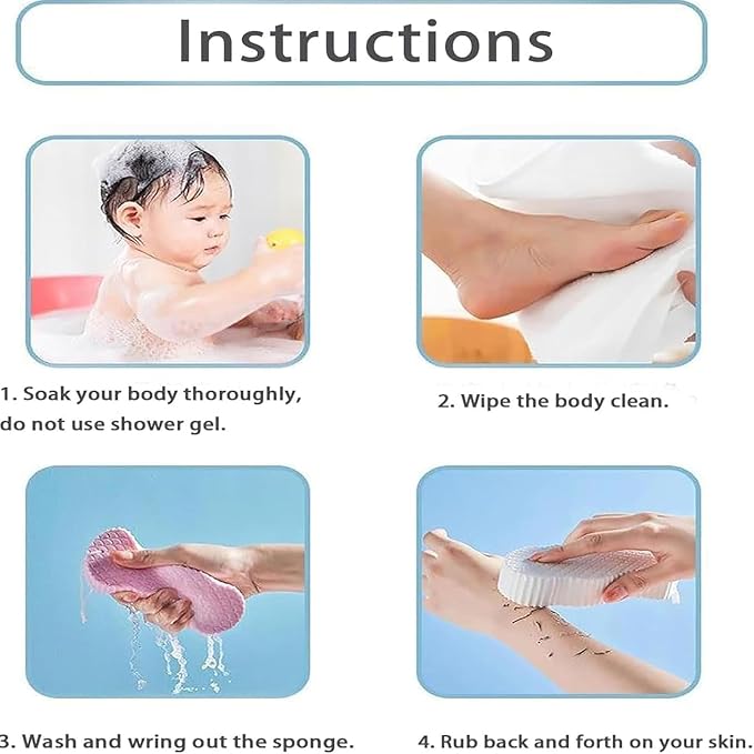 Magic Exfoliating Bath Sponge, 3D Super Soft Exfoliating Bath Sponge, Gentle & - Image 6