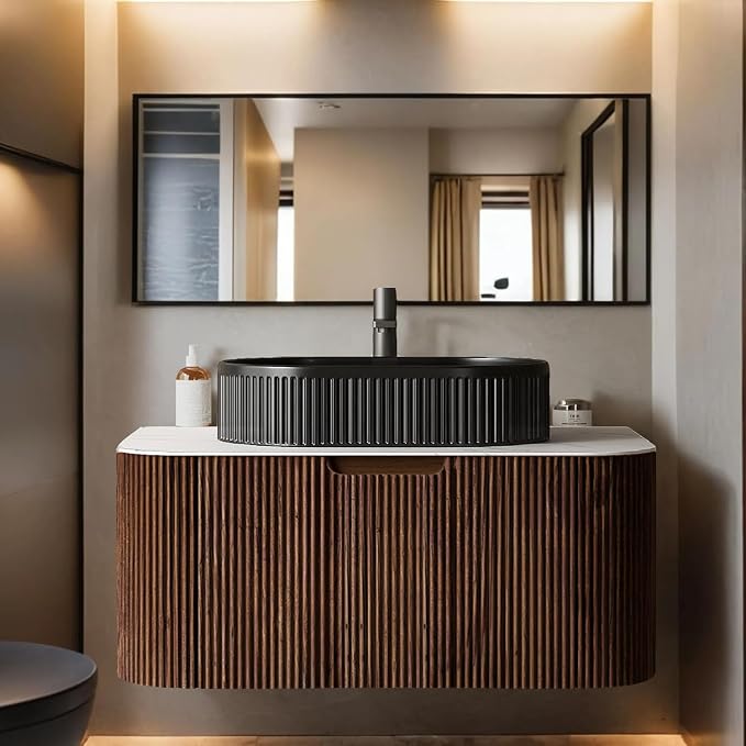 36 inch Bathroom Vanity with Sink, Wall-Mount Floating Bathroom Cabinet with by Unknown