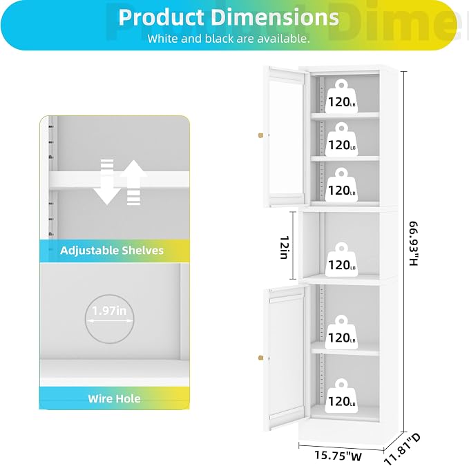 Tall Narrow Storage Cabinet - Image 3