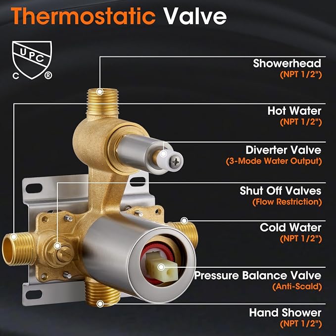 Rainfall Shower System Shower Faucet Set - Image 3