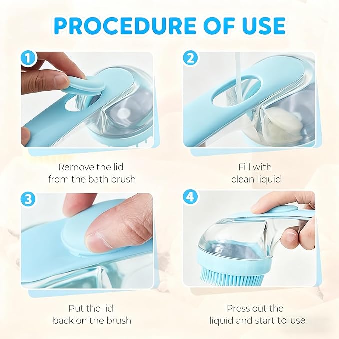 Pet Bath Brush 2 in 1 Dog Shampoo Brush - Image 3
