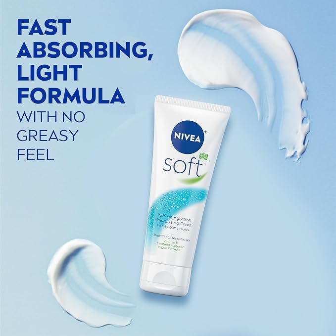 NIVEA Soft Refreshingly Soft Moisturizing Cream, Lightweight Moisturizer - Image 5