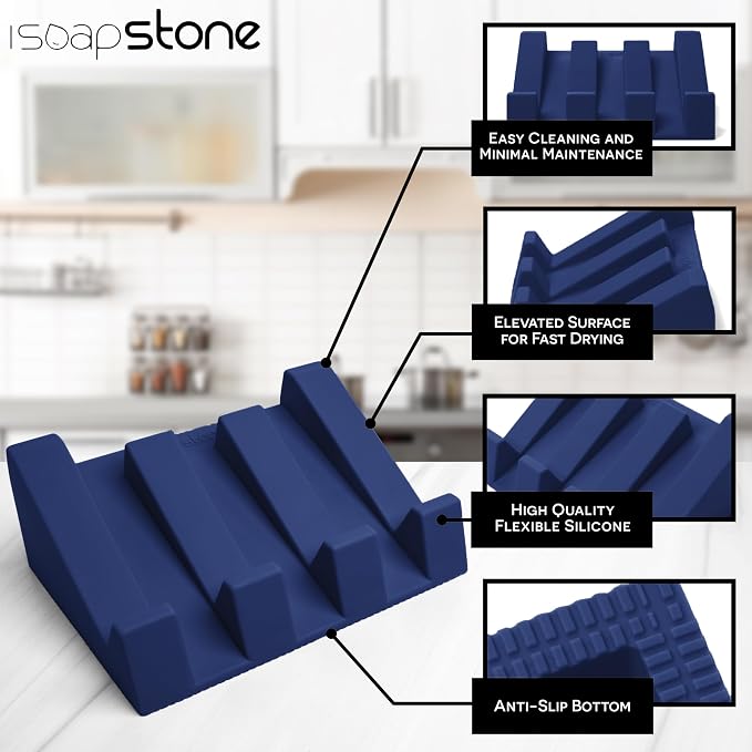 Silicone Soap Dish Self Draining Bar Soap Holder - Image 5