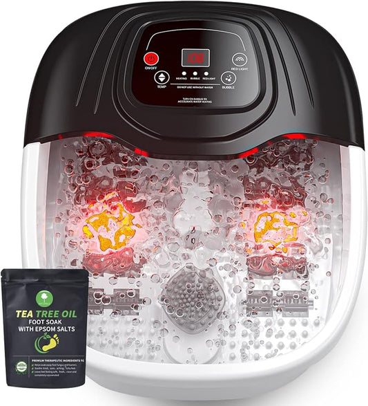 Foot Spa Bath Massager with Heat, Epsom Salt, Vibration and Red Light, Tub by RIGHTMELL