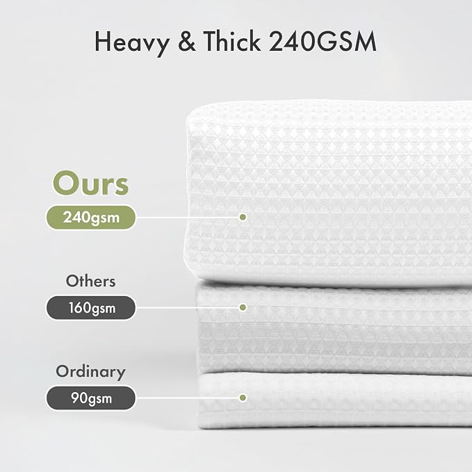 AmazerBath White Shower Curtain 80 Inches Long, Waffle Shower Curtain 72x80 - Image 3