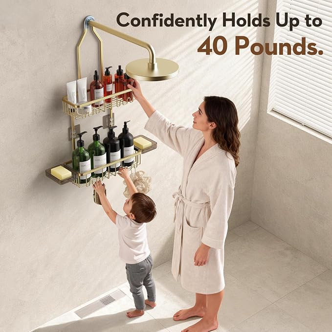 Shower Caddy Hanging, Shower Organizer Hanging, Aluminum Shower Racks - Image 5