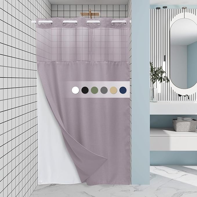 Lavender Stall No Hook Shower Curtain by EUTXL