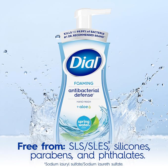 Dial Antibacterial Defense Foaming Hand Soap + Aloe, Spring Water Scent - Image 4