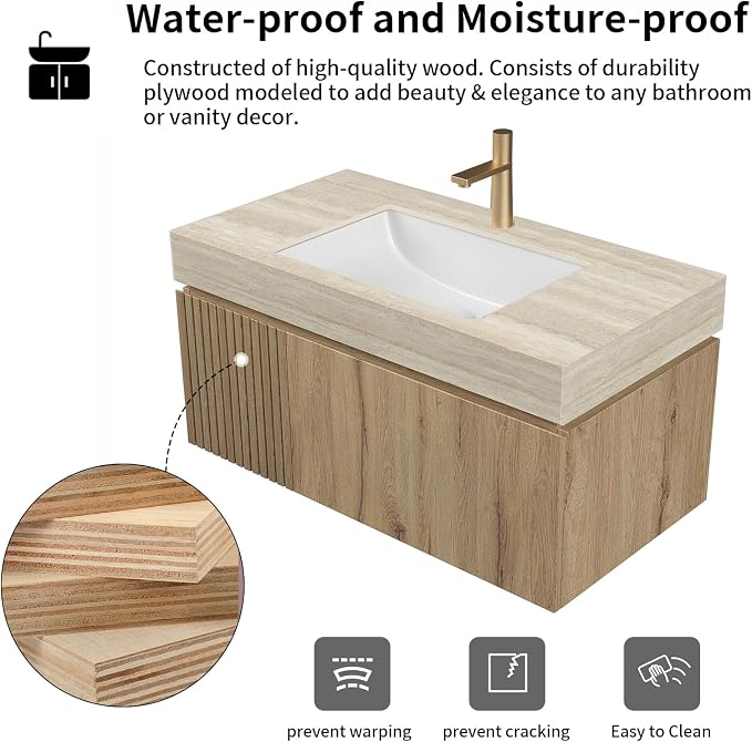 LKTART Floating 36 Inch Bathroom Vanity - Image 7