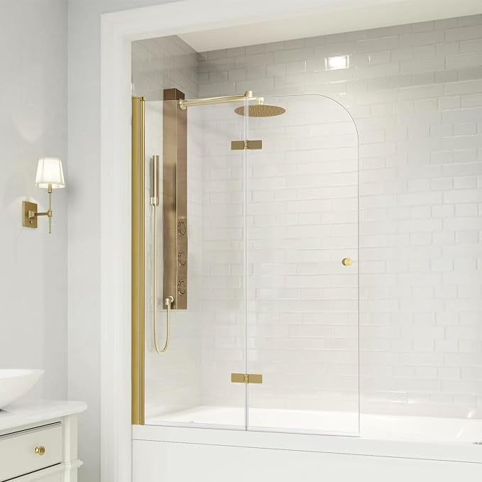 Bathroom Frameless Hinged Foldable Tub Door, Shower Glass Door 43 * 58” Shower by SHOWERBATHTUBDOORSDEVELOPER