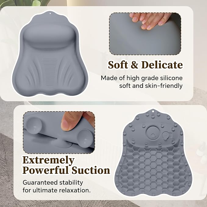 Silicone Bath Pillow for Tub Adults, 4D Air-Cushion Bathtub Pillow for Head - Image 4