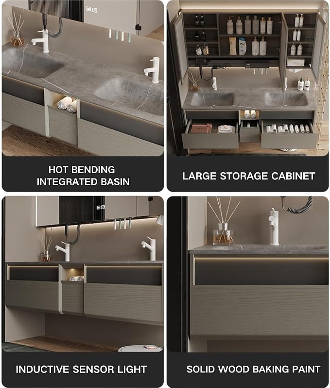 Double Sink Bathroom Vanity, Floating Vanity - Image 6