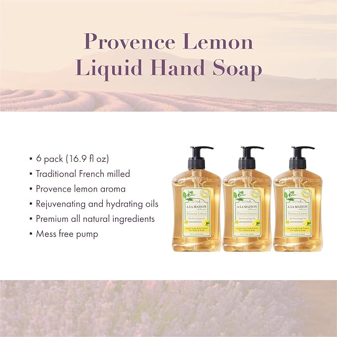 A LA MAISON Provence Lemon Liquid Hand Soap 16.9 Fl Oz - Image 2
