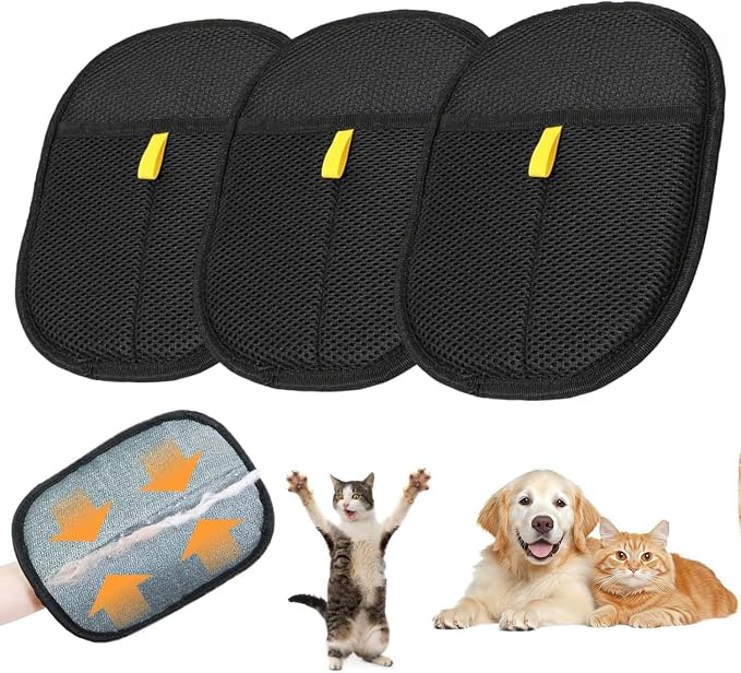 3pcs Pet Hair Removal Glove for Cats & Dogs, 2025 New Upgrade Efficient by Unknown