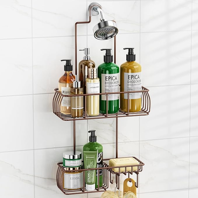 Epicano Shower Caddy Hanging, Anti-Swing Over Head Shower Caddy Rustproof by Epicano