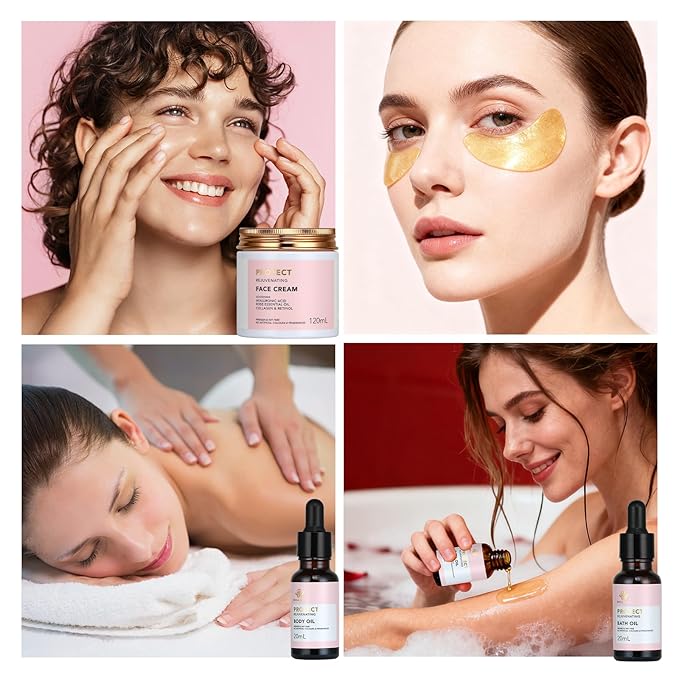 Christmas Gifts for Women, Spa Gifts 28pcs Rose Facial Skin Care Set for Women - Image 5