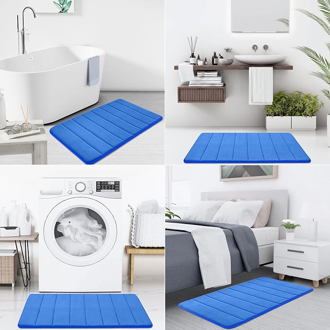 Buganda Memory Foam Bath Mat, Ultra Soft and Non-Slip Bathroom Rugs, Water - Image 7