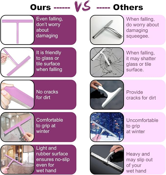 Shower Squeegee with Silicone Hook - Image 4
