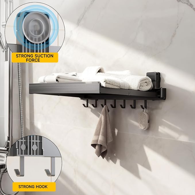 Oleth Telescopic Suction Cup Bathroom Towel Rack & Balcony Drying Net: Super - Image 4