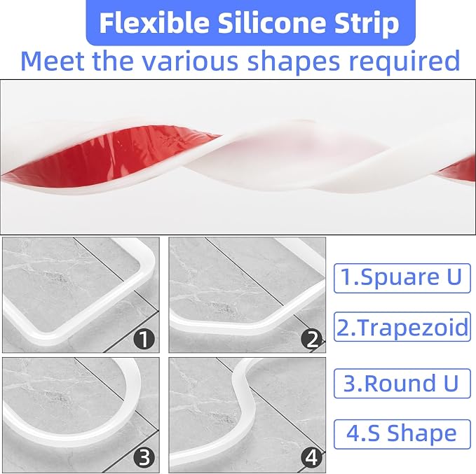39 Inch Shower Threshold Water Dam Barrier, Silicone Shower Door Bottom Seal - Image 6