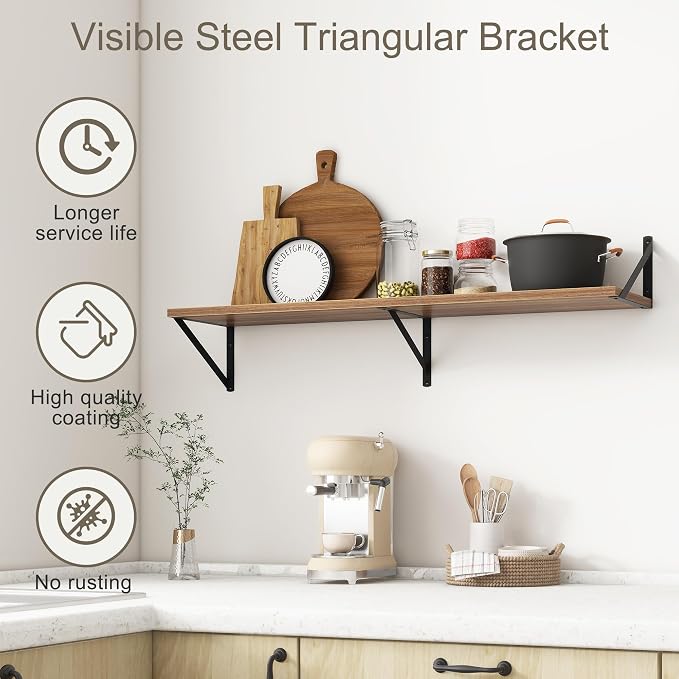 Fun Memories 40 Inch Floating Shelves, 10 Inch Deep Wall Shelf, 40 x 10 - Image 5