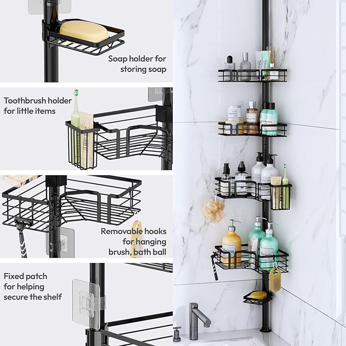SWTYMIKI Shower Caddy Tension Pole - Image 4