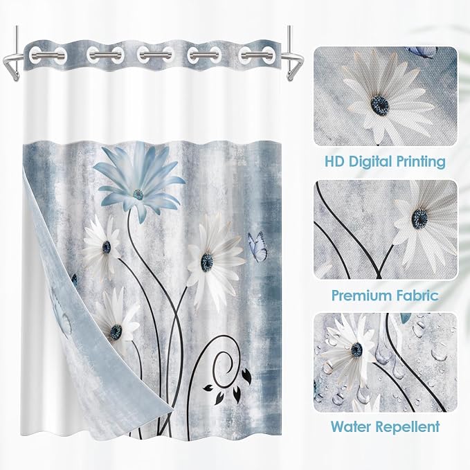 No Hook Rustic Farmhouse Shower Curtain - Image 2