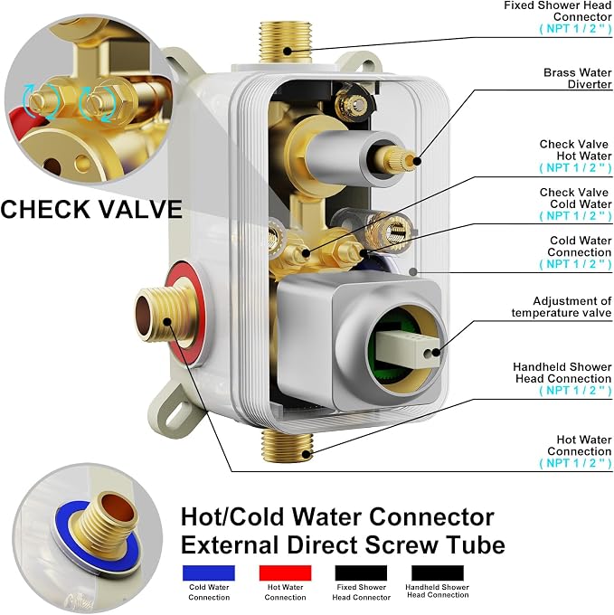 Shower System Modern Rain Brass Faucet Set - Image 8
