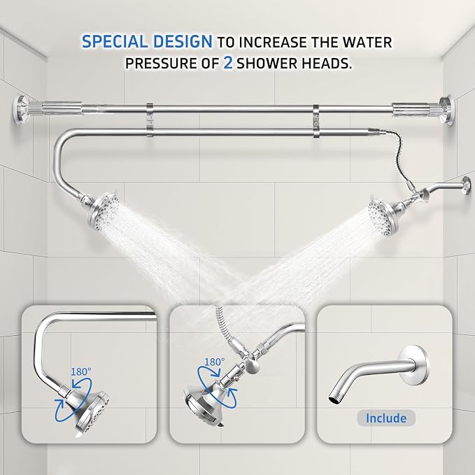 Tandem Shower Heads, Double Shower Head - Image 2