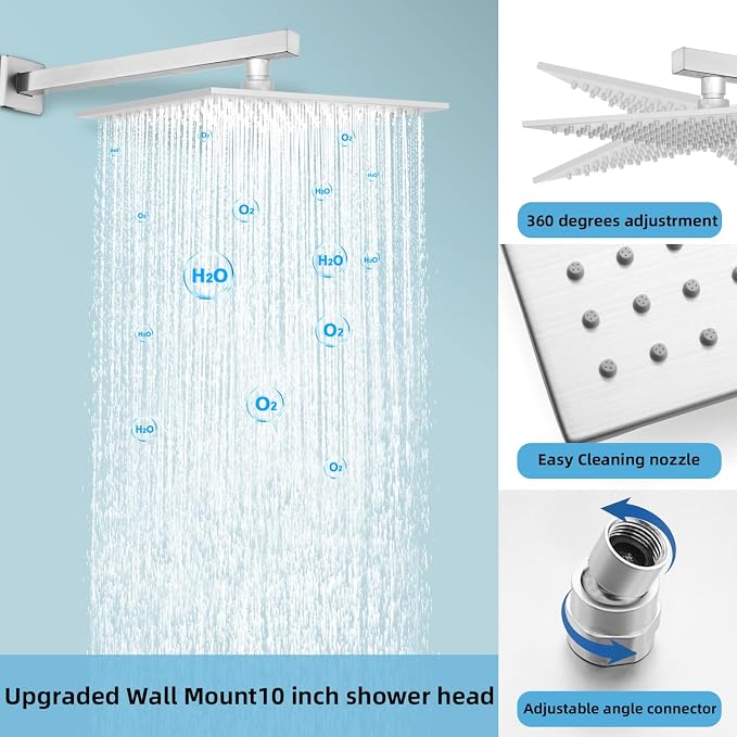 Digital Display Dual Head Shower system Rain Shower System Shower Wall Mount 10 - Image 4