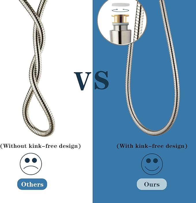 BRIGHT SHOWERS Shower Hose For Hand Held Shower Heads, 59 Inches Cord Stainless - Image 5