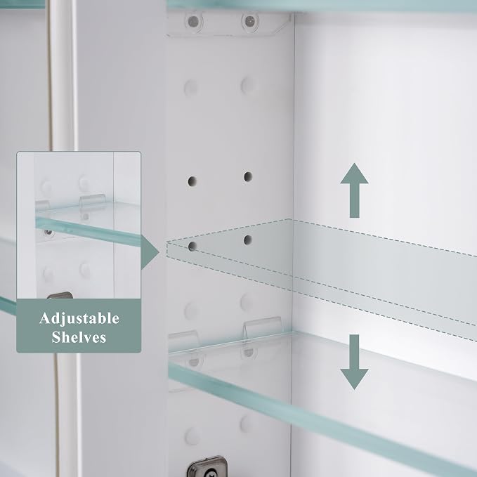 WELLFOR 48"x 32" Bathroom Medicine Cabinet - Image 10