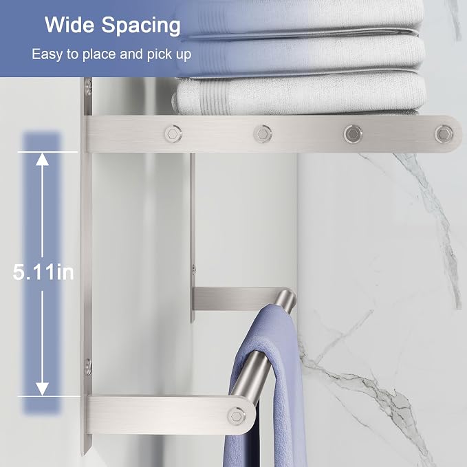 Towel Racks for Bathroom, 2 Tier Bathroom Shelf - Image 4
