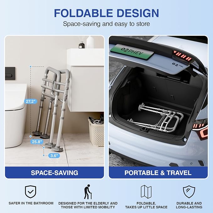 Foldable Toilet Safety Rails for Seniors - Image 4