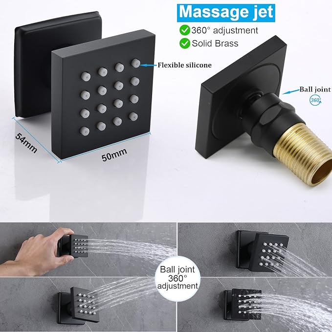 Enga Matte Black Rain Shower System - Image 9