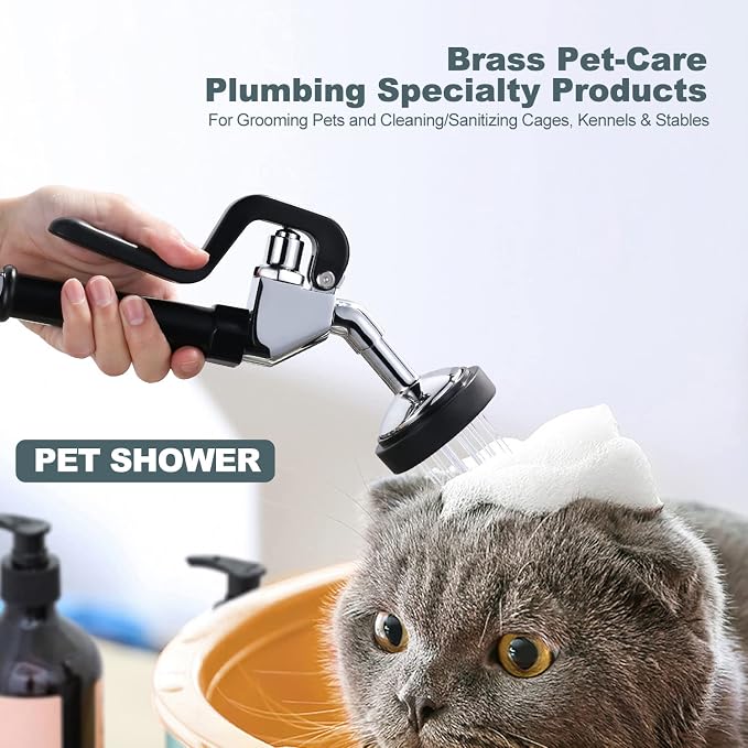 Pet Grooming Faucet, Wall Mount 8" Centers Mixing Faucet, Brass Pet Grooming - Image 2