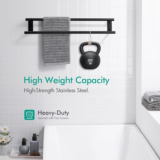 BAGNOLUX Double Towel Bar, SUS304 Towel Racks - Image 7