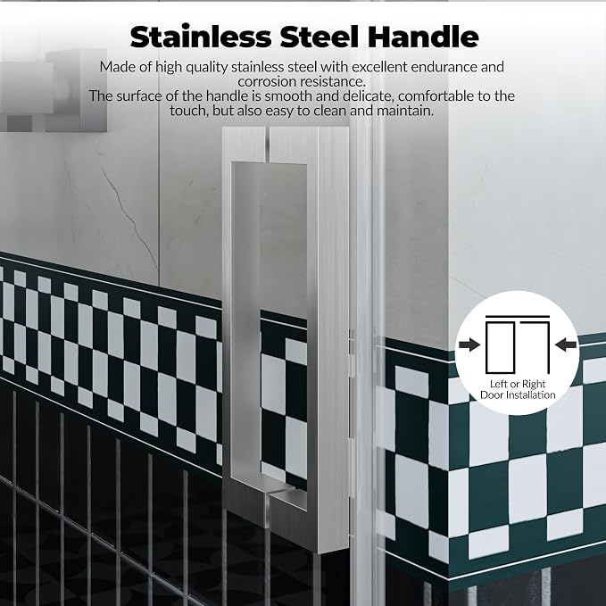 44-48" W x 76" H Frameless Sliding Shower Doors, Made - Image 4