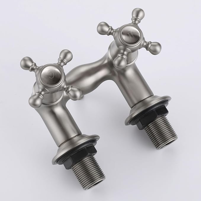 SUMERAIN Vintage Tub Faucet Wall Mount Tub Filler 3-3/8-Inch Center Two Cross - Image 9