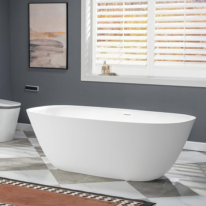 WOODBRIDGE 67" L x 32-5/8" W Luxury Contemporary Solid Surface Stone Resin - Image 5
