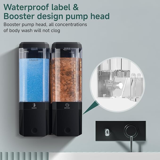Shampoo and Conditioner Dispenser Wall Mounted No Drill, Shower Soap Dispenser - Image 5