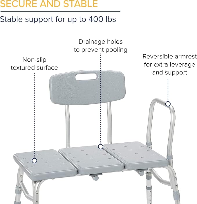Drive Medical 12011KD-1 Tub Transfer Bench - Image 4