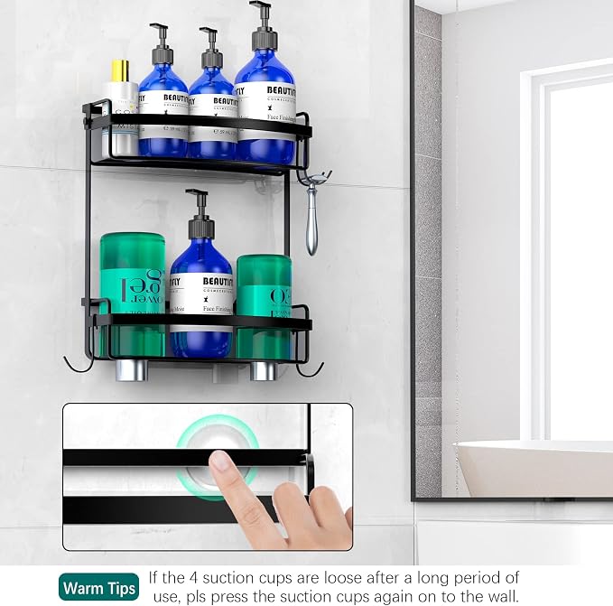 Meangood Shower Caddy Over Shower Head, Towels Rustproof Shower Organizer - Image 3