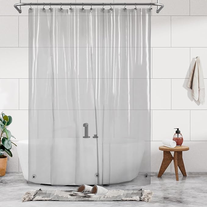 Barossa Design Extra Long Clear Black Shower Curtain Liner by BarossaDesign