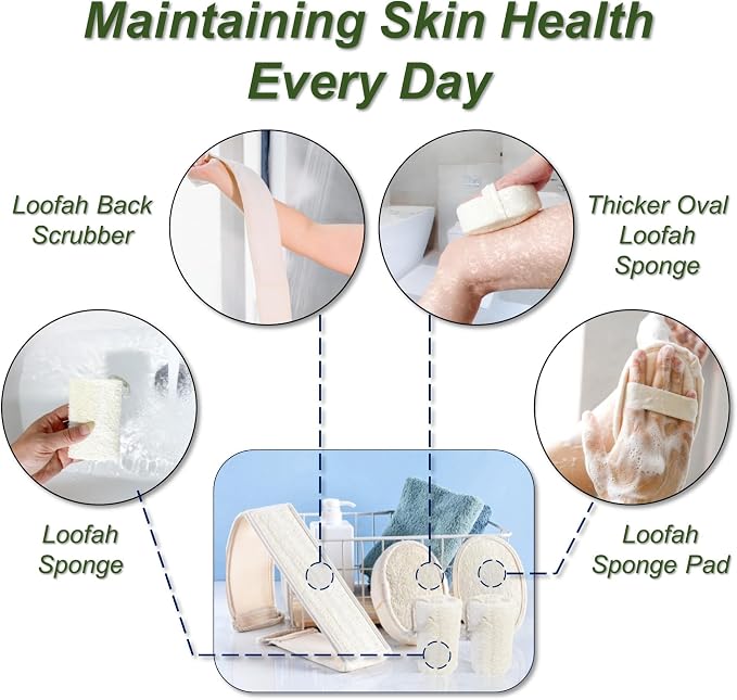 Natural Loofah Sponge, Exfoliating Body Scrubber - Image 3