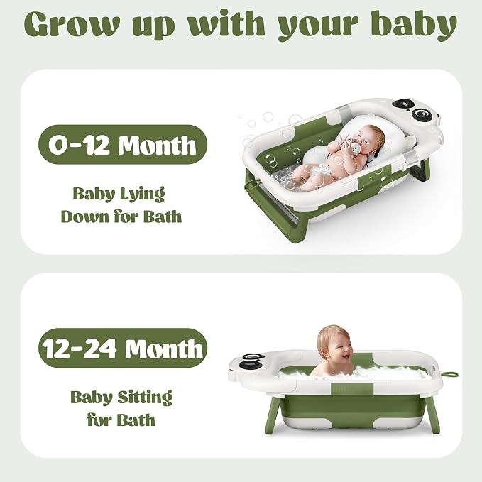 Collapsible Baby Bathtub for Newborn to Toddler, Portable Baby Bath Tub - Image 3
