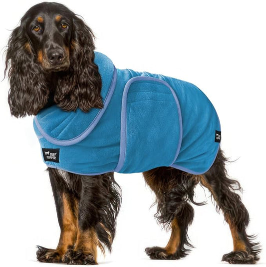 Tuff Pupper Bathrobe, 800 GSM Plush, Super Absorbent, Adjustable Hood & Belly by TuffPupper