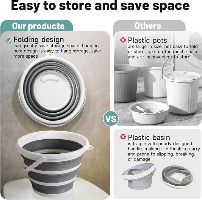 Collapsible Water Bucket – Portable, Fishing and Outdoor Activities - Image 2