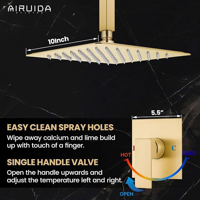 Airuida Shower Faucet Set and Handle Set Single Function Shower Trim Kit - Image 4